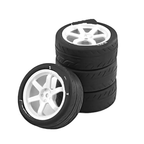 ZJNWTVUH Grip Hot Melt 1Set Tire Wheel 68x27mm Kompatibel mit 1/10 RC-Autos kompatibel mit TT01 TT02 XV01 PTG-2 I Upgrade-Teile(B002) von ZJNWTVUH