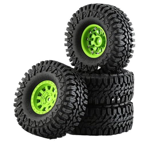 ZJNWTVUH RS RC 1,9 Zoll Beadlock Buggy Bully Comp Wheel Rand Reifen kompatibel mit RC -Crawler -Fahrzeugen wie Wraith 90018 RR10 Bomber RBX10 Ryft(1set Green) von ZJNWTVUH
