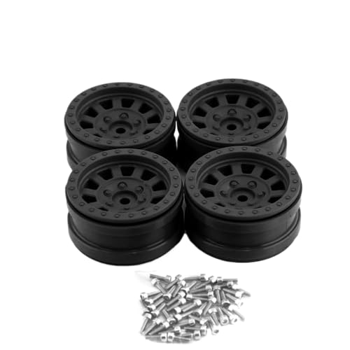 ZJNWTVUH RS RC 1,9 Zoll Beadlock Buggy Bully Comp Wheel Rand Reifen kompatibel mit RC -Crawler -Fahrzeugen wie Wraith 90018 RR10 Bomber RBX10 Ryft(4pcs Black) von ZJNWTVUH