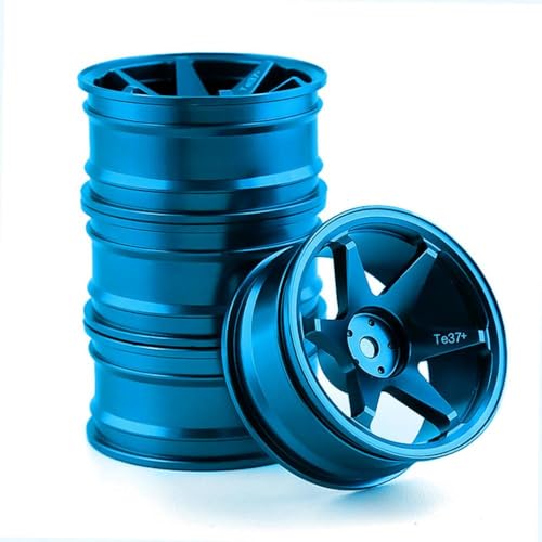 ZJNWTVUH Radnaben Kompatibel mit 1/10 Klettern und Driftautos, die mit verschiedenen Modellen kompatibel sind(Blue) von ZJNWTVUH