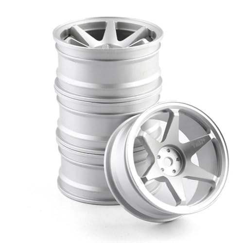 ZJNWTVUH Radnaben Kompatibel mit 1/10 Klettern und Driftautos, die mit verschiedenen Modellen kompatibel sind(Silvery) von ZJNWTVUH