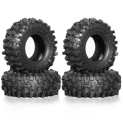 ZJNWTVUH Rot 1.0 Schlammgeländereifen 57x25mm kompatibel mit AX24 SCX24 1/18 1/24 RC Crawler -Fahrzeuge(4pcs R172) von ZJNWTVUH