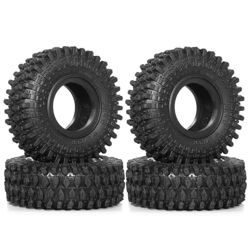 ZJNWTVUH Rot 1.0 Schlammgeländereifen 57x25mm kompatibel mit AX24 SCX24 1/18 1/24 RC Crawler -Fahrzeuge(4pcs R173) von ZJNWTVUH