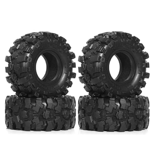 ZJNWTVUH Rot 1.0 Schlammgeländereifen 57x25mm kompatibel mit AX24 SCX24 1/18 1/24 RC Crawler -Fahrzeuge(4pcs R185) von ZJNWTVUH