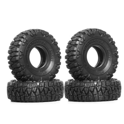 ZJNWTVUH Rot 1.0 Schlammgeländereifen 57x25mm kompatibel mit AX24 SCX24 1/18 1/24 RC Crawler -Fahrzeuge(4pcs longzhua) von ZJNWTVUH