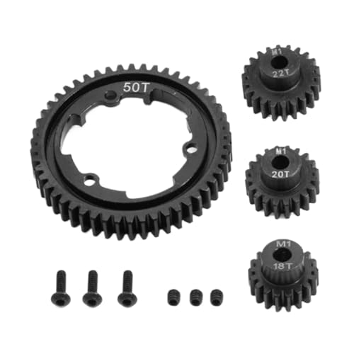 ZJNWTVUH Stahlsporngetriebe 46T 50T 52T 54T und Ritzelgetriebe M1 18 20 22T kompatibel mit 1/5 1/10 2.0 VXL Maxx -Upgrade -Teile(50T) von ZJNWTVUH