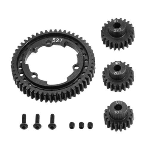 ZJNWTVUH Stahlsporngetriebe 46T 50T 52T 54T und Ritzelgetriebe M1 18 20 22T kompatibel mit 1/5 1/10 2.0 VXL Maxx -Upgrade -Teile(52T) von ZJNWTVUH