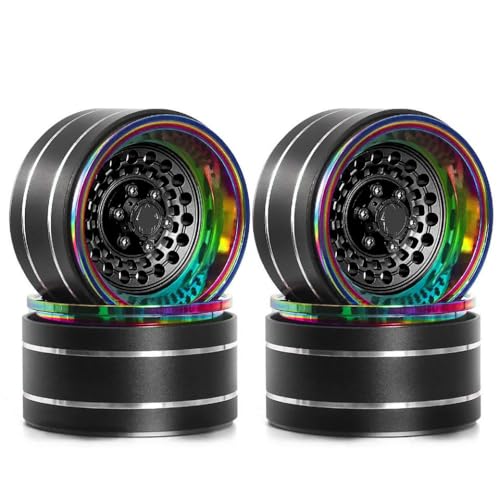 ZJNWTVUH Super schweres 95G Aluminium 1,9 Zoll Tiefe Schale Beadlock Rim kompatibel mit 1/10 RC Crawler VS4-10 Gen8(Black) von ZJNWTVUH