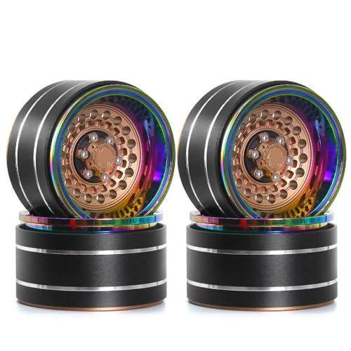 ZJNWTVUH Super schweres 95G Aluminium 1,9 Zoll Tiefe Schale Beadlock Rim kompatibel mit 1/10 RC Crawler VS4-10 Gen8(Bronze Color) von ZJNWTVUH