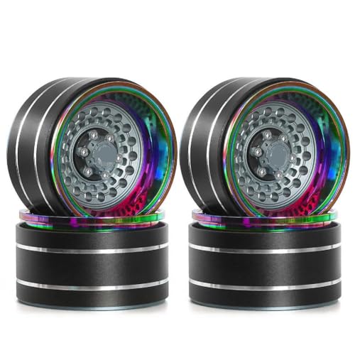 ZJNWTVUH Super schweres 95G Aluminium 1,9 Zoll Tiefe Schale Beadlock Rim kompatibel mit 1/10 RC Crawler VS4-10 Gen8(Titanium Color) von ZJNWTVUH