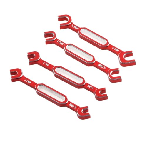 ZJNWTVUH Universeller 4 -teiliger Schraubenschlüssel Set Kompatibel mit Turnbuckle Nuss Ball Endgelenk Entfernung kompatibel mit RC -Autos Drohnen Boote 3 bis 6 mm(1set red) von ZJNWTVUH
