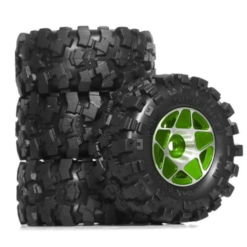 ZJNWTVUH Weiche klebrige Schlammreifen Kompatibel mit 1/18 1/24 RC Crawler 57 mm 25 mm kompatibel mit SCX24 FMS enthalten Schwamm(1set Green) von ZJNWTVUH