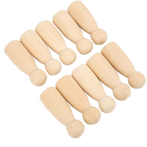 10 Pcs Hölzerne Peg-Puppe, DIY Unvollendete Holzpuppen für Handwerk, Glatt und Sicher, Entwickeln Sie Hand-on-Fähigkeiten, Verwenden Sie Fantasie, Natürlich, Pack von 10, Schima 10 Pcs Hölzerne Peg-Puppe, DIY Unvollendete Holzpuppen für Handwerk, Glatt und Sicher, Entwickeln Sie Hand-on-Fähigkeiten, Verwenden Sie Fantasie, Natürlich, Pack von 10, Schima von ZJchao