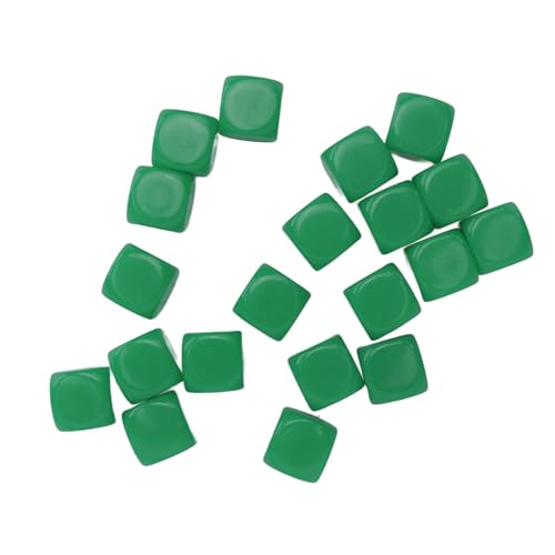 20pcs Leeres Plastikwürfel, Unterrichtet Spielzeugwürfel mit Runden Ecken, 16 Mm für die Brettspielparty (Green) von ZJchao