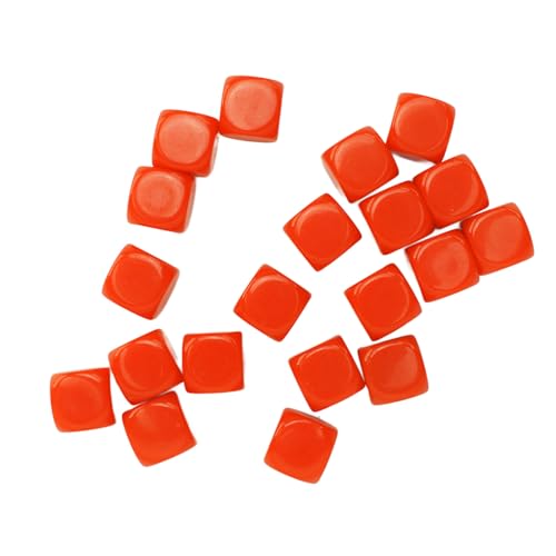 20pcs Leeres Plastikwürfel, Unterrichtet Spielzeugwürfel mit Runden Ecken, 16 Mm für die Brettspielparty (ORANGE) von ZJchao