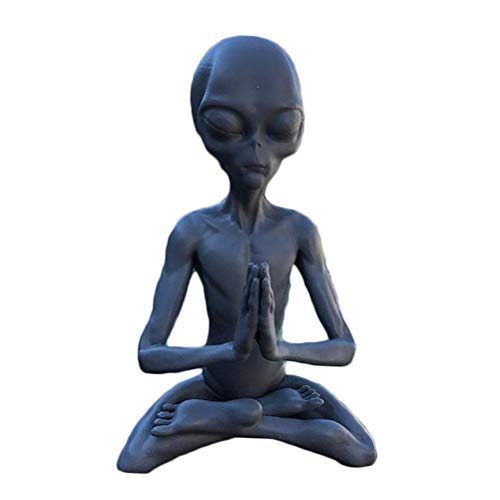 Alien-Statue, Alien-Figur, Gartenstatue, 15 X 6 X 4,5 cm, Alien-Schnecke für Drinnen und Draußen, Zuhause, Büro, Garten, Rasendekoration (Meditations-Alien) von ZJchao