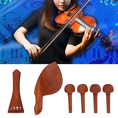 Geigenteile, 1Set Jujube Holz Violinteile Jujube Holz Violinteile 4/4 Armaturen Chintrest Pegs Hakenstütze Endpine -Schnur (A+ String) von ZJchao