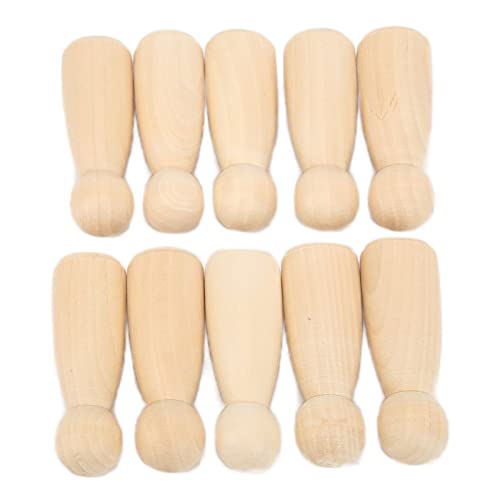 Hölzerne Peg Doll 10 PCs Sicheres Reibungsloses Accessoires Entwickeln Handelsfähigkeiten Imagination Dekoration (65MM großes Mädchen) von ZJchao