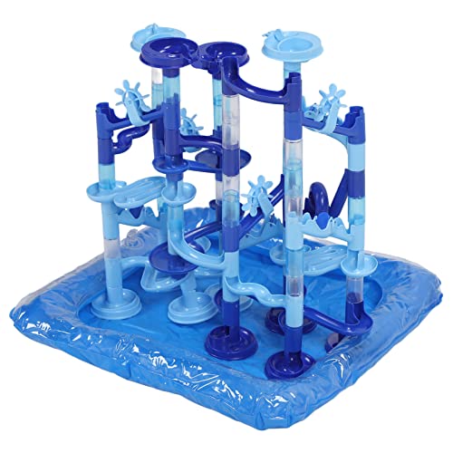 Marmor -Laufsets, DIY Water Play Trichter Folie, 75 DIY -Komponenten und 30 Bälle - Bildungsspielzeug mit Labyrinthbällchen Wasserspiel, Blaues Material, Anwendbar für von ZJchao