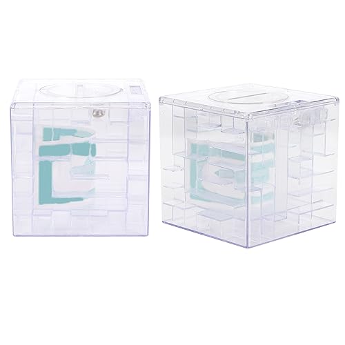 Mini Maze Money Box Bildungsspielzeug für, Logisches Puzzlespielübung Geduld und Kreativität, für Geburtstags- oder Urlaubsfeierlichkeiten (White) von ZJchao
