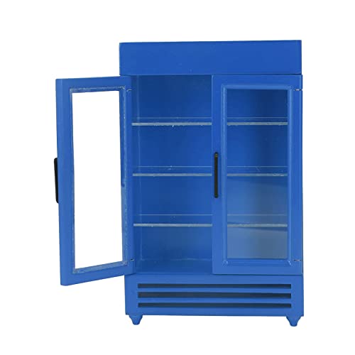 Puppenhaus-Küche, Holz-Puppenhaus-Kühlschrank, Spielzeug-Kühlschrank, Spielzeug-Kühlschrank, Puppenhaus-Möbel, Puppenhaus (Blue) von ZJchao