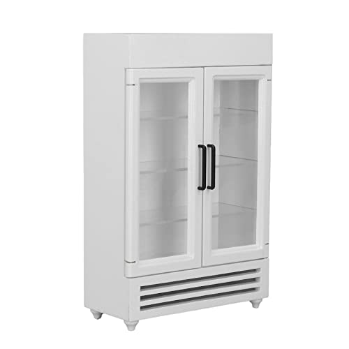 Puppenhaus-Küche, Holz-Puppenhaus-Kühlschrank, Spielzeug-Kühlschrank, Spielzeug-Kühlschrank, Puppenhaus-Möbel, Puppenhaus (White) von ZJchao