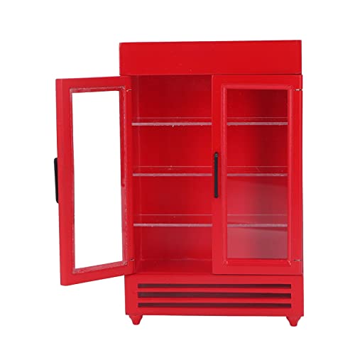 Puppenhaus-Küche, Holz-Puppenhaus-Kühlschrank, Spielzeug-Kühlschrank, Spielzeug-Kühlschrank, Puppenhaus-Möbel, Puppenhaus (red) von ZJchao