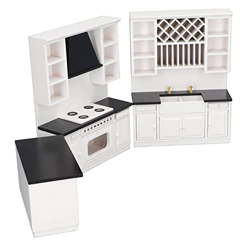 Puppenhaus Küchenschrank Miniatur -Set Birch Bar Counter Dolls House Dekoration 1/12 von ZJchao