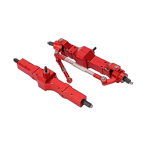RC -Metallachse, Vordere Heck -Antriebsachse Aluminium Fernbedienungsauto -Achse Rot für WPL C14 C24 1/16 RC -Fahrzeug, Bestehend aus Hochwertigem Aluminiummaterial mit Hoher von ZJchao