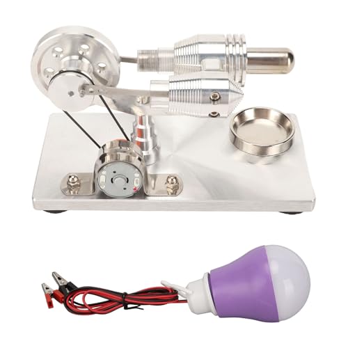 Sunnytech Hot Air Stirling Motormotor Model Bildungsspielzeugkits Stromerzeuger Farbenfrohe LED, Zinklegierung, Edelstahl, Glas, Wärmeenergie in Mechanische Energiepraktikum von ZJchao