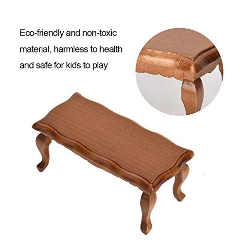 ZJchao 1/12 Puppenhaus Tee Tisch Miniatur Endtisch Modellmöbel für Puppenhauszubehör mit Feiner Verarbeitung Umweltfreundlicher Holz weiß oder (Brown) von ZJchao