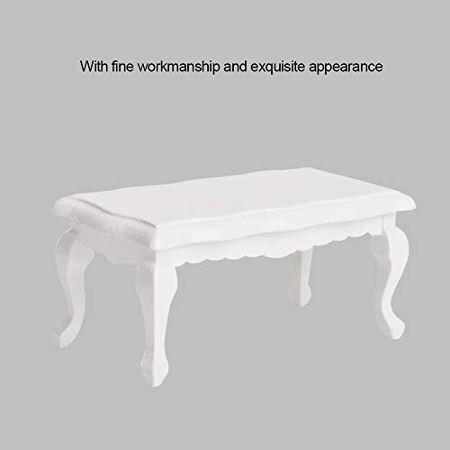 ZJchao 1/12 Puppenhaus Tee Tisch Miniatur Endtisch Modellmöbel für Puppenhauszubehör mit Feiner Verarbeitung Umweltfreundlicher Holz weiß oder (White) von ZJchao