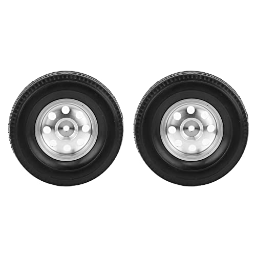 ZJchao 1/14 RC -Reifen, 2pcs CNC Metallrad Felgen Hubs und Gummireifen Kit Schlammgelände -Reifen Zubehör RC für Traktorkipper Anhänger Crawler Car von ZJchao