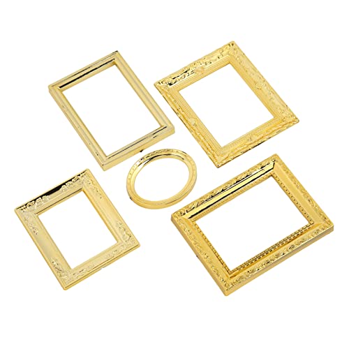 ZJchao 1:12 Skala Dollhouse Spiegelrahmen, Dollhouse Mirror Toys 1:12 Mirror Frame Rahmen Miniatur -Puppenhaus Bilderrahmen Miniaturspiegelrahmen von ZJchao