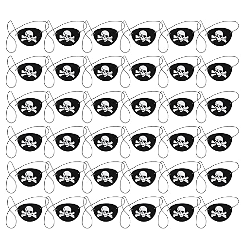 ZJchao 36pcs Augenflecken Piraten Augenklappe Schwarz Filz für Halloween Party Piratenkostümzubehör mit Schädeldesign für Geburtstagsfeierdekorationen ZJchao 36pcs Augenflecken Piraten Augenklappe Schwarz Filz für Halloween Party Piratenkostümzubehör mit Schädeldesign für Geburtstagsfeierdekorationen von ZJchao