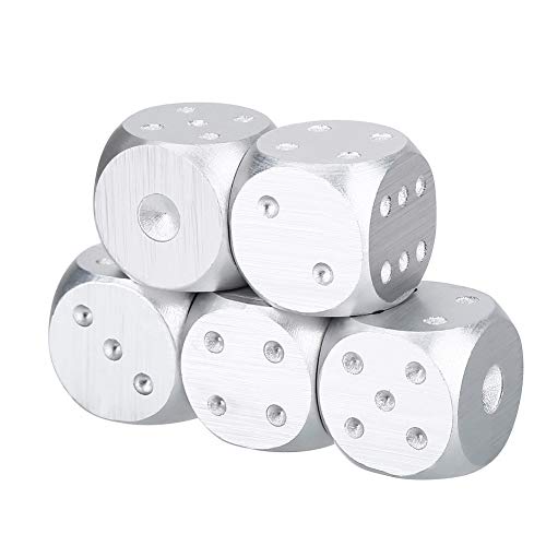 ZJchao Aluminiumlegierungstischspiel Poker -Spiele Dices Set mit Speicherbox für Familienspaß (Quadrat) von ZJchao