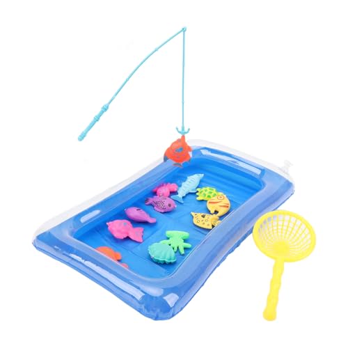 ZJchao Aufblasbares Kinderpool -Angelspielzeug Interaktives Fischereispiel mit 12 Farbenfrohen Fischen für Wasserspiel Im Freien Im Freien Im Freien Im Freien Im Freien von ZJchao