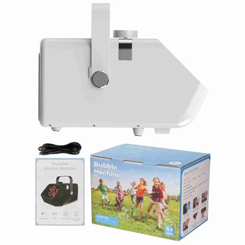 ZJchao Bubble Machine Automatische Bubble -Gebläse 2 Geschwindigkeiten Tragbar für Partys Hochzeiten Geburtstage Innen Im Freien Verwendung Weiß (White) von ZJchao
