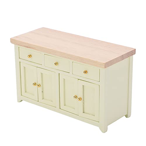 ZJchao Dollhouse Cabinet, 1:12 Birch Cabinet Dollhouse Möbelpuppenhaus Dekoration Zubehör für (Creme Farben) von ZJchao