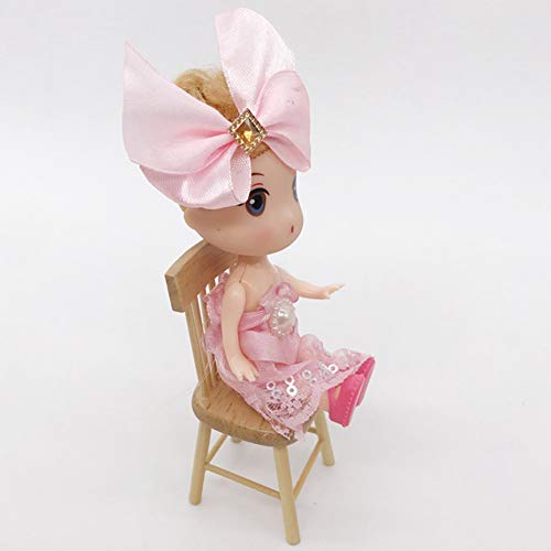 ZJchao Dollhouse -Stühle, Puppenhaus Möbel Puppenhaus Wohnzimmer Möbel Miniatur Holz Essstuhl Accessoires und für 1:12 Puppenhauszubehör (Holzfarbe) von ZJchao
