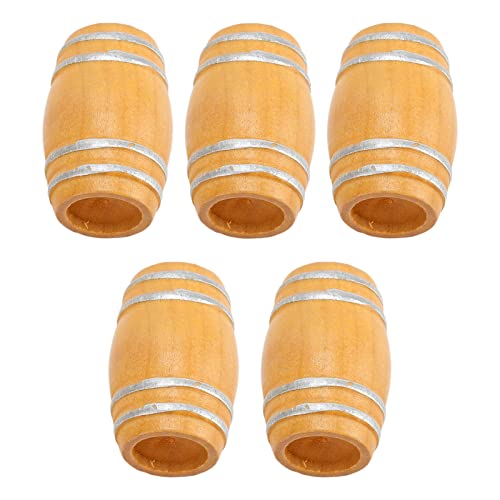 ZJchao Drum, Minature Dinge 5pcs Miniatur Holzbier Fass mit Simulation Vintage 1:12 Dollhouse Wine Drum Model Holzfass für Puppenhauszubehör von ZJchao