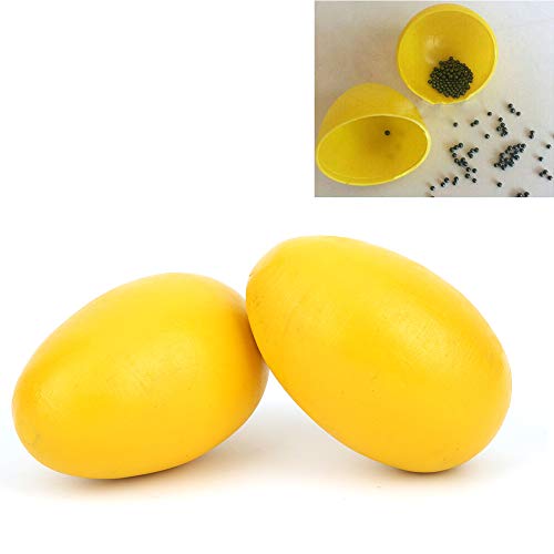 ZJchao Eierschüttler, Eier Shaker Holz Ei Baby Spielzeug Musical Toy Egg Shakers Musikinstrumente Versiegelung Gleicher Klang (SY-61 gelb) von ZJchao