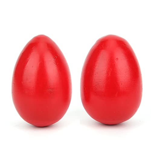 ZJchao Eierschüttler, Eier Shaker Holz Ei Baby Spielzeug Musical Toy Egg Shakers Musikinstrumente Versiegelung Gleicher Klang (SY-63 rot) von ZJchao
