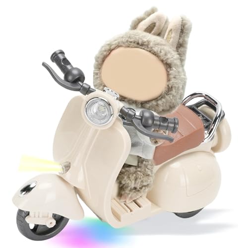 ZJchao Electric Doll Scooter mit Musiklichtern, Rotierende Puppenroller -Fahrzeuge Spielzeugdesktop -Ornament für Puppenaktionen (Beige) von ZJchao