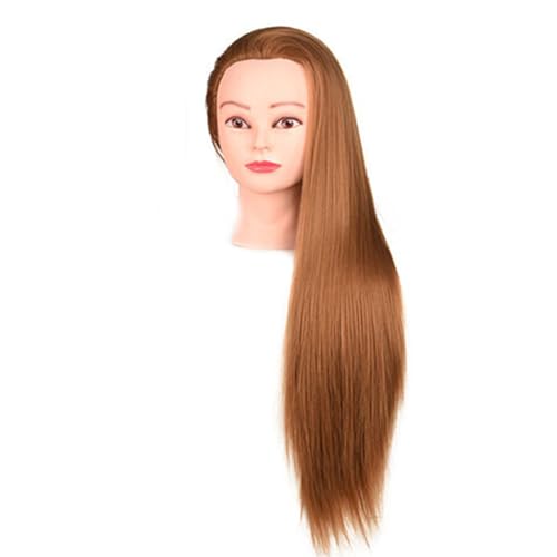 ZJchao Friseur Trainingsmodell Kopfkosmetologie Schaufensterpuppenkopf mit Realistischer Synthetischer Flechten Hochsteckfrisur Make -up -Anwendung (Brown) von ZJchao