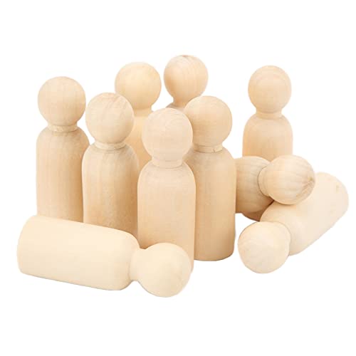 Hölzerne Peg Doll 10 PCs Sicheres Reibungsloses Accessoires Entwickeln Handelsfähigkeiten Imagination Dekoration (65MM Junge) von ZJchao