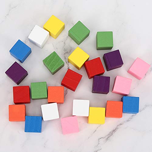 ZJchao Holzbausteine, 2 Sets Farbig Block Set Kiefernholz Geometrie Block Set Farbige Blockaufklärung Frühaufschuldung Spielzeug (25mm 25 Stück) von ZJchao
