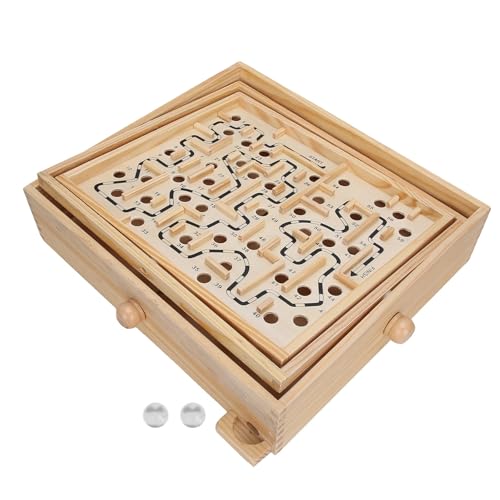 ZJchao Holzlabyrinth Spielzeug Hölzer Labyrinth Game Holzkugel Puzzlespielzeug mit Glattem Massivholz Balance Ball für Erwachsene ältere Hirnentwicklung ZJchao Holzlabyrinth Spielzeug Hölzer Labyrinth Game Holzkugel Puzzlespielzeug mit Glattem Massivholz Balance Ball für Erwachsene ältere Hirnentwicklung von ZJchao
