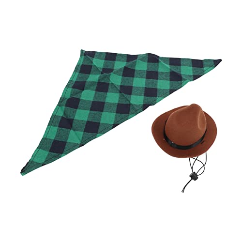ZJchao Hund Cowboyhut, Hundebekleidung Accessoires Verstellbares Haustier Cowboyhut und Schalhethboyhut mit Bandana Set Hunde Halloween Kostüm für Halloween, Weihnachten, Urlaub, Party, Cosplay von ZJchao