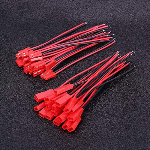 ZJchao JST -Stecker, 2 Pin -Anschluss 20pcs JST Männliche Kabel 20pcs JST Weibliche Kabel JST -Anschluss Kit 24 AWG 2 Pin -Anschlussdraht für RC Lipo -Batterie von ZJchao